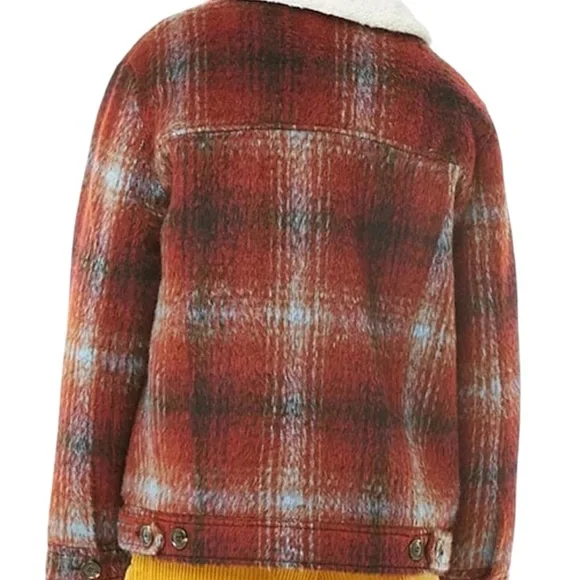 Plaid Sherpa-Lined Trucker Jacket - Picture 3 of 16